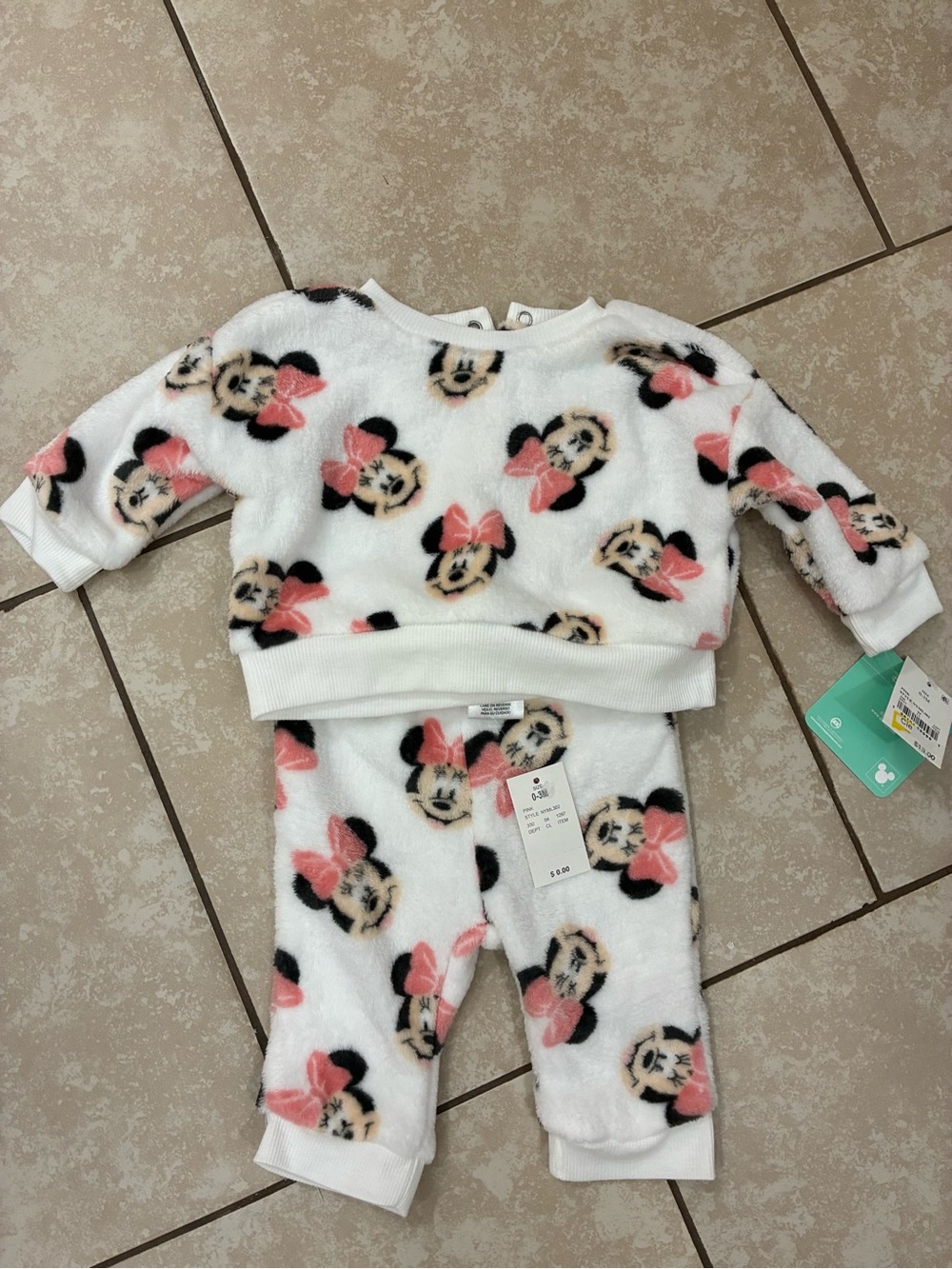 Disney Minnie Mouse White and Pink Plush Matching Set